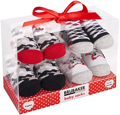 BRUBAKER 4 Paar Babysocken Jungen Mädchen 0-12 Monate
