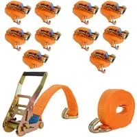 TRUTZHOLM Spanngurt 2-tlg Profi Ratschen Zurrgurt 6m 3t Orange - Professioneller 2-teiliger Ratschenspanngurt zur sicheren Ladungssicherung mit TÜV-Zertifikat. Ideal für den Transport, schützt Ihre Ladung vor Beschädigungen.