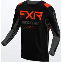 FXR Off-Road RaceDiv Motocross Jersey - Größe S, schwarz-grau-rot - Motocross-Jersey aus leichtem Polyester-Elasthan-Gewebe für optimale Bewegungsfreiheit, schlanke Passform und sportlichen Look.