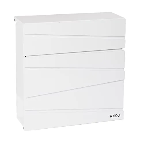 ARREGUI Armor E6901 Designer Briefkasten - Wandbriefkasten aus verzinktem Stahl, modern und wetterfest, mit Platz für DIN A4 Post und Zeitungen in einem praktischen Fach.