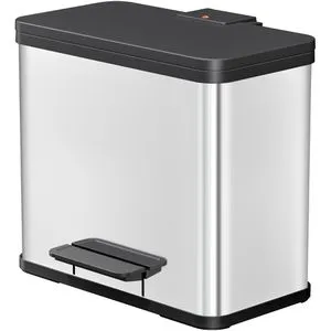 Hailo Öko duo Plus L Tret-Mülltrenner - Haushaltszubehör mit 2-fach Mülltrennsystem und soft close Deckel für geräuschloses Schließen - ideal für eine hygienische und umweltfreundliche Küche.