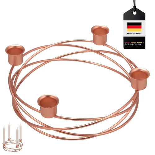 bremermann Kerzenhalter – Kranzform, für Stabkerzen / Tafelkerzen, Kerzenständer