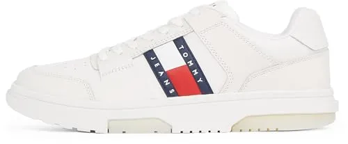 Tommy Jeans Herren The Brooklyn Leather Sneaker, Pink Ecru, 40 EU - Herren-Sneaker aus 100% Leder, stilvolles Design mit Tommy Jeans Logo, ideal für jeden Anlass und perfekten Tragekomfort den ganzen Tag.