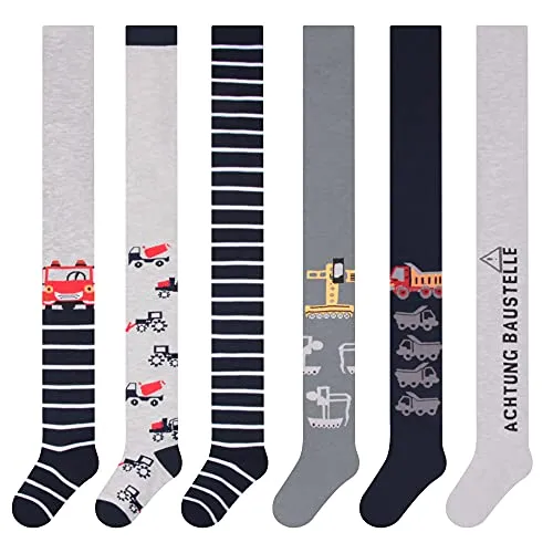 L&K-II 6er Kinder Jungen Strumpfhose - Mehrfarbig 2735 62-68 - Strumpfhosen für Baby-Jungen im 6er Vorteilspack, blickdicht und warm, ideal für kühle Tage dank hochwertigem, dehnbarem Stoff für perfekte Passform.