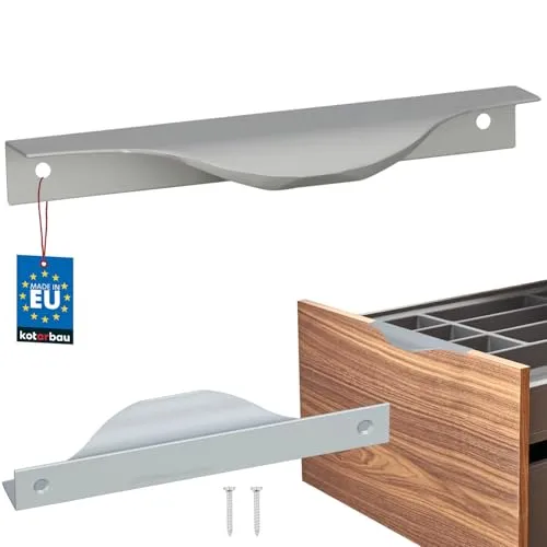 KOTARBAU® Möbelgriff Möbelgriffe Schrankgriffe 128/148 mm ZnAl Küchengriffe Silber Griffe Möbel Türgriff Profilgriff Türgriffe Küche Schubladengriffe Griffe für Küchenschränke Modern