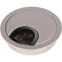 SOTECH Kabeldurchlass Metall Ø60 mm Edelstahloptik Matt mit Bürstendichtung