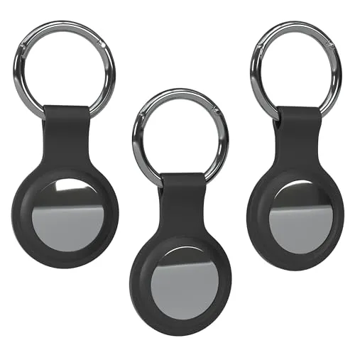 EAZY CASE - Schlüsselanhänger für AirTracker Anhänger 3er Pack Hülle Silikon Schwarz Schutzhülle Air Tracker Schlüsselanhänger mit Schlüsselring Anhänger für Kinder, Katze, Hund