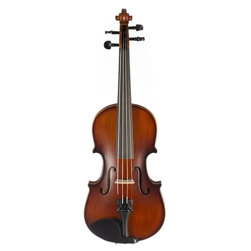 Fame FVN-115 Violine 1/4, Massiver Ahornkorpus, Fichtendecke, Ebenholzgriffbrett, Guarneri-Kinnhalter, Carbon-Saitenhalter, Inklusive Etui, Brasilholzbogen