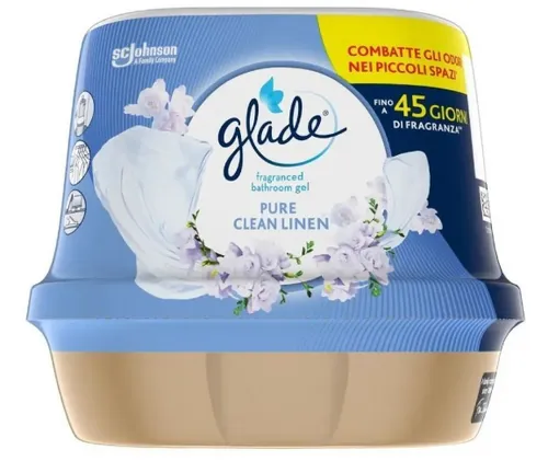 Glade Pure Clean Linen Duftgel 180 g - Erfrischendes Duftgel für eine saubere und angenehme Raumluft, ideal für jeden Raum in Ihrem Zuhause.