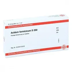 Acidum Formicicum D200 Ampullen 8 ML - Homöopathisches Arzneimittel zur Injektion, ideal für individuelle Therapien und ohne spezifische Indikation. Qualität von Deutsche Homöopathie-Union.