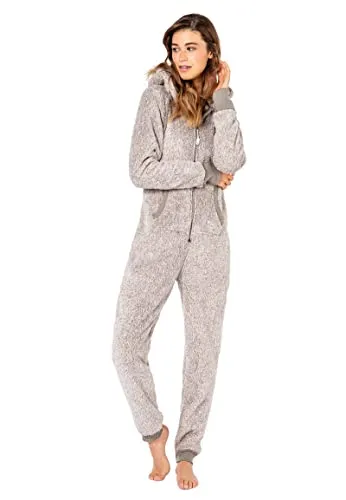 Eight2Nine Fleece Overall mit Öhrchen, light-grey1 in grau von Eight2Nine