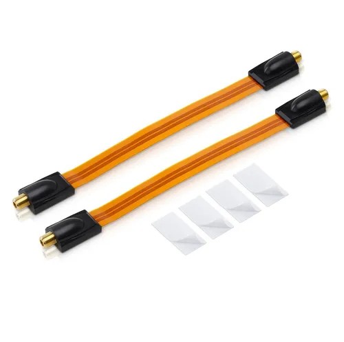 conecto CC50244 Premium Fensterdurchführung - 26cm Flachbandkabel für SAT-Anschlüsse, extrem flach und langlebig mit vergoldeten F-Kupplungen