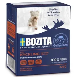 BOZITA Dog Junior: Zartes Huhn in Gelee 370g + Überraschung für den Hund