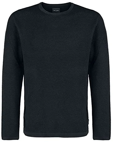 ONLY & SONS Herren Pullover 22016980 Black M - Stylischer Pullover für Herren in Schwarz, ideal für lässige Outfits und gemütliche Tage.