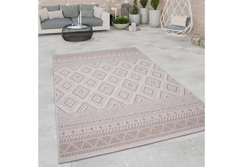 Paco Home Outdoor Teppich Modern Boho-Style 80x150 cm - Wetterfester und UV-beständiger Teppich, ideal für Terrasse, Balkon und Innenräume. Schadstoffgeprüft nach OEKO-TEX, pflegeleicht und robust für ein stilvolles Ambiente.