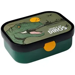 Mepal Brotzeitbox Campus - Dino, Schwarz, Dunkelgrün, Kunststoff, 0,75 L, rechteckig, 17.8x13.2x6.1 cm, herausnehmbare Schälchen, Küchenzubehör, Vorratsbehälter, Brotdosen