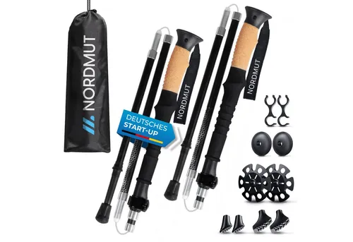 Nordmut Faltbare Wanderstöcke NORDMUT® – Ultraleichte Nordic Walking Stöcke
