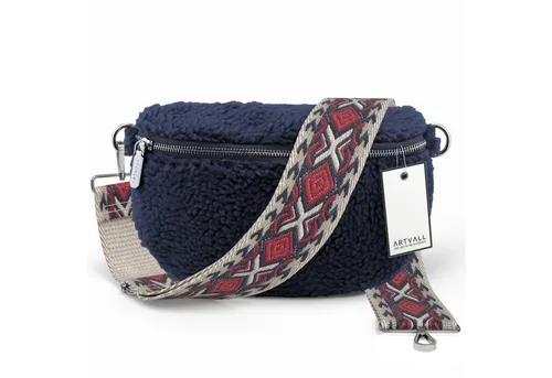 ARTVALL Umhängetasche Teddy Dunkelblau - Umhängetasche aus hochwertigem Teddy-Fleece, kompakte Größe und vielseitig einsetzbar – perfekt für Reisen, Shopping oder Büro. Mit zusätzlicher Innentasche für sichere Aufbewahrung.