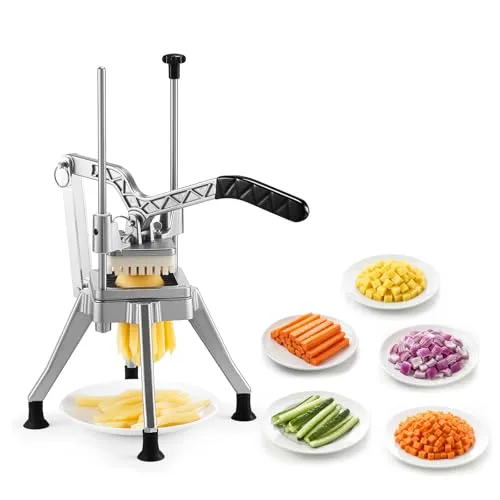 VEVOR Pommes Frites Schneider – Professioneller Kartoffelschneider mit 1/4 Zoll Klinge aus Edelstahl