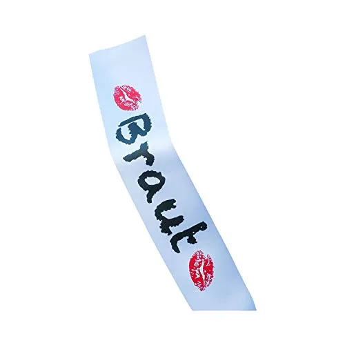 Oblique Unique Braut JGA Schärpe Junggesellenabschied - Braut mit zwei Küssen - Hen Party Sash Bride To Be