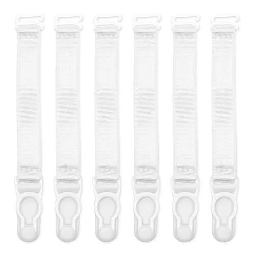 Satini Kunststoff Klipp der Straps Gürtel Dessous Riemen (Weiß, 6 Riemen)