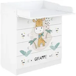Wickelkommode 800 Shefa Kids, weiß, Giraffe - Weiß
