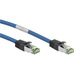 Goobay 45661 RJ45 Netzwerkkabel, Patchkabel CAT 8.1 S/FTP 3.00 m Blau Halogenfrei, mit Rastnasenschutz, vergoldete Steckkontakte 1 St.
