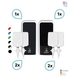KOMPLETT-SET HANDHYGIENE SENSOR: Desinfektionsspender SENSOR + 2 Kartuschen & Schaumseifenspender SENSOR + 2 Kartuschen