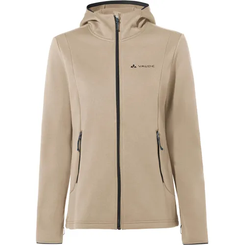 Vaude Women's Idris Fleece Hoody - Beige Fleecejacke Gr 44 - Funktionsjacke aus 100% recyceltem Polyester, ideal für Reisen und Wandern; bietet hohen Komfort und Stretch für optimale Bewegungsfreiheit.