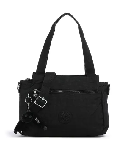Kipling Elysia Schultertasche in Black Noir - Damen-Schultertaschen, mittelgroße Tasche aus strapazierfähigem Nylon mit verstellbarem, abnehmbarem Schultergurt und praktischem Reißverschluss.