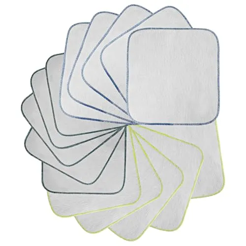 Lorandos Flanellwaschlappen aus Bio-Baumwolle - 15 Stück 21 cm x 21 cm - Mehrweg Baby Waschlappen als Ersatz für Feuchttücher - Kleine waschbare mini Baumwolltücher
