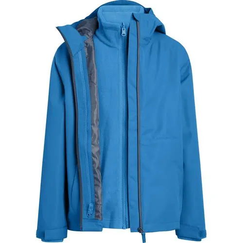 McKINLEY Kinder Doppeljacke Justin 3:1 II B - Wanderjacken mit AQUAMAX-Technologie - wetterfest, warm und wandelbar für alle Wetterbedingungen. 2-in-1 Design mit austrennbarer Fleece-Innenjacke für maximale Flexibilität.