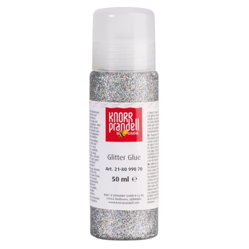 Knorr Prandell Glitter Glue silber Regenbogen für Holz Metall 50ml
