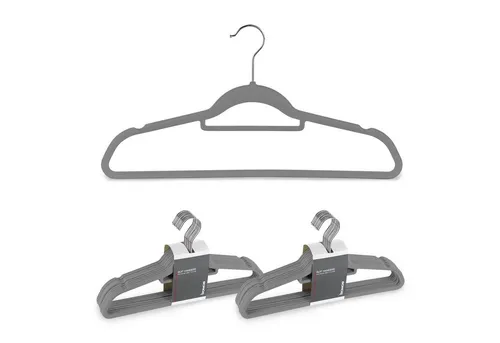 bomoe Kleiderbügel Ivar, (20-tlg), Samt Bügel Anthrazit in grau von bomoe