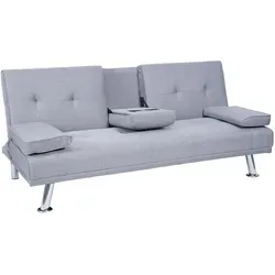 3er-Sofa HWC-F60 Schlafsofa mit Tassenhalter - Sofas - Flexibles 3er-Sofa mit verstellbarer Rückenlehne und klappbarem Tassenhalter, ideal für Gästeübernachtungen und platzsparende Lösungen.