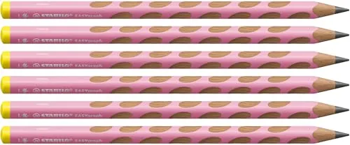 STABILO EASYgraph Linkshänder-Bleistifte HB pastell-pink, 6 St.