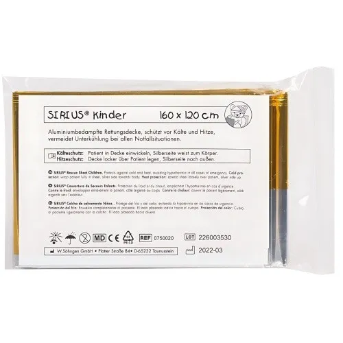 Sirius Kinder Rettungsdecke 160 x 120 cm