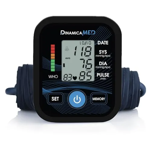 Dinamicamed Armdruckmessgerät, Armdruckmessgerät mit 2 * 99 Speicherpositionen, hochpräzises Armdruckmessgerät mit USB-Kabel