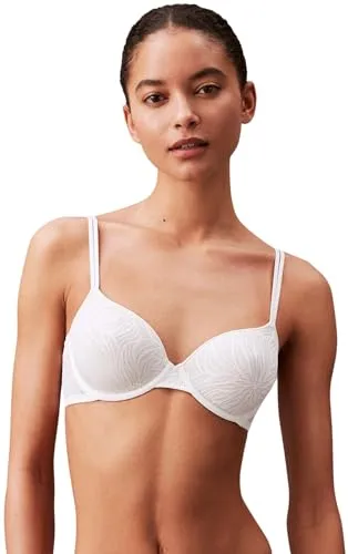 Calvin Klein Damen Demi-Cups BH Lightly Lined, Weiß (85C) - Funktionsunterwäsche mit optimaler Passform, geformten Cups und verstellbaren Trägern für höchsten Tragekomfort und feminines Design.