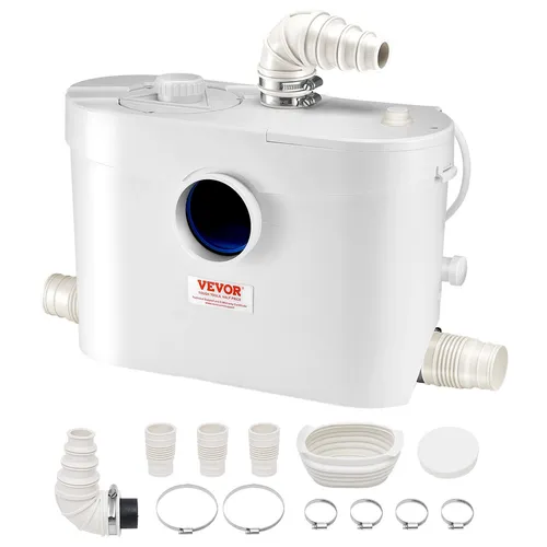 VEVOR Hebeanlage 900W - Leistungsstarke Abwasserhebeanlage - Wasserpumpen mit 180 L/min Förderleistung und 12 m Förderhöhe. Ideal für Mehrzweckanwendungen, inklusive Warmwasseranpassung und antimikrobieller Geruchskontrolle.