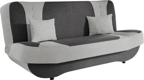 Mirjan24 Schlafsofa Grau, 3-Sitzer mit Schlaffunktion - Praktisches Schlafsofa in Grau mit Bettkasten und Schlaffunktion. Ideal für Wohnzimmer, bietet Platz für Gäste und eine bequeme Liegefläche.