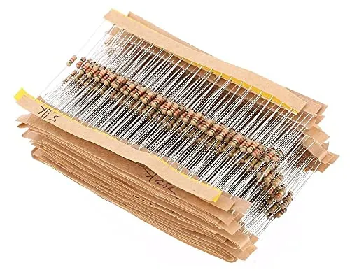 Fasizi 560 Stück 1/4 W 1% Kohleschichtwiderstände, sortiert, Set mit 56 Werte (1 Ohm ~ 10 M Ohm)