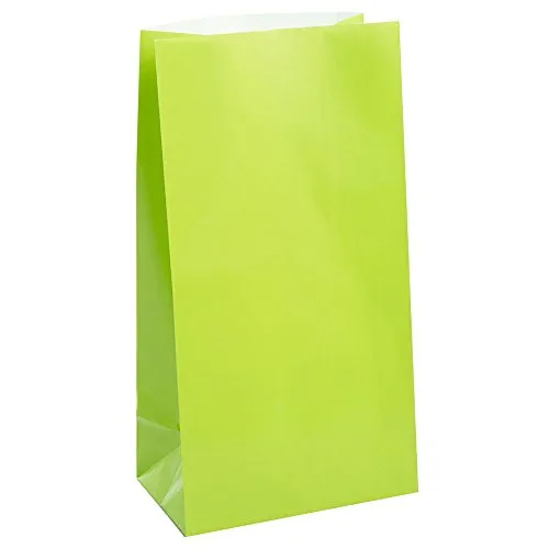 Unique Party Supplies 59017 Papier Partytaschen - Lindgrün - 12er-Pack