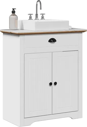 Maison Exclusive Waschbeckenunterschrank BODO Weiß und Braun 70x35x80 cm