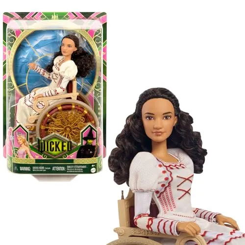 Mattel Wicked Nessarose-Modepuppe mit Rollstuhl - Puppen, inspiriert vom Film Wicked, mit beweglichem Rollstuhl und zahlreichen Posiermöglichkeiten für kreatives Spiel und Styling.
