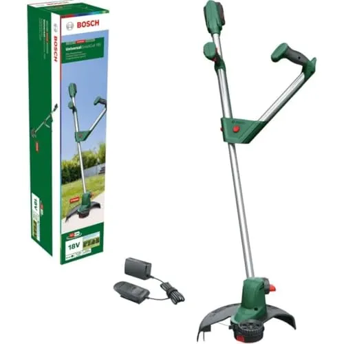 Bosch Akku-Rasentrimmer UniversalGrassCut 18V-26 - Ergonomischer Griff, automatische Fadenführung und flexibler Schneidkopf für mühelose Rasenpflege