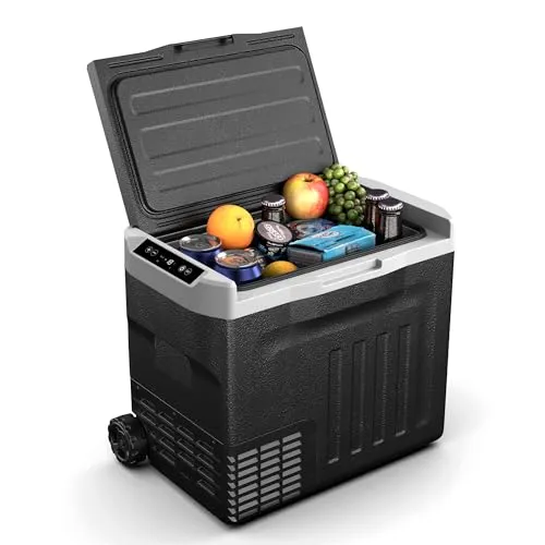 Klarstein PolarForce 40-Liter Kühlbox – Elektrische Kompressor-Kühlbox mit LCD-Bedienfeld - Kühlboxen & Kühltaschen, ideal für Camping und Road-Trips mit -20°C bis 20°C, bietet großen Innenraum und energiesparenden ECO-Modus.