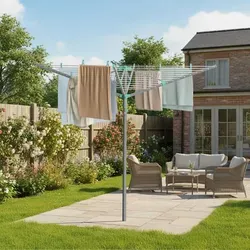 SONGMICS Höhenverstellbarer Wäscheständer mit 40/50/60 m Wäscheleine