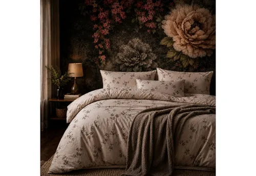 ZIRVEHOME Bettwäsche Beige mit Blumenmuster, 2-teilig, 155x220 cm - Elegante ZIRVEHOME Bettwäsche in Beige mit schwarz-weißem Blumenmuster. Das 2-teilige Set sorgt für eine gemütliche Schlafzimmeratmosphäre und bietet dank hochwertiger Baumwollmischung ein angenehmes Schlafgefühl. Pflegeleicht und mit praktischem Reißverschluss.