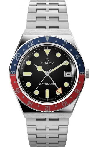 Timex Watch TW2V38000 - Herren-Armbanduhr mit Quarztechnologie, Kalenderfunktion und leuchtenden Ziffern. Wasserdicht bis 5 bar, stilvolles silbernes Edelstahlarmband und in Geschenkbox mit 2 Jahren Garantie.